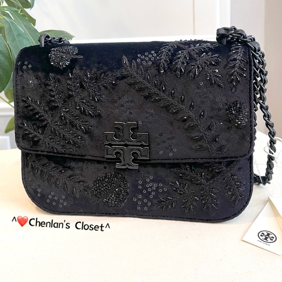 🔥NeW! Tory Burch Britten Embellished Adjustable Shoulder Bag - Picture 1 of 14